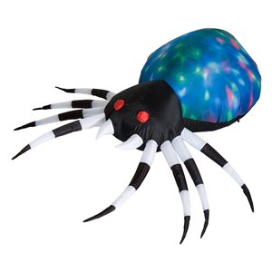 HomCom 1.91-ft x 5.25-ft Internal Light Spider Halloween Inflatable