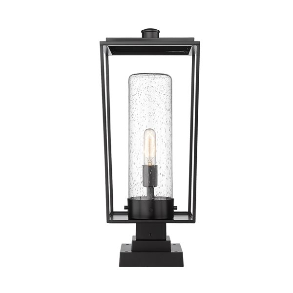 Z-Lite Sheridan Black 100-Watt 24.75-in Transitional Post Light