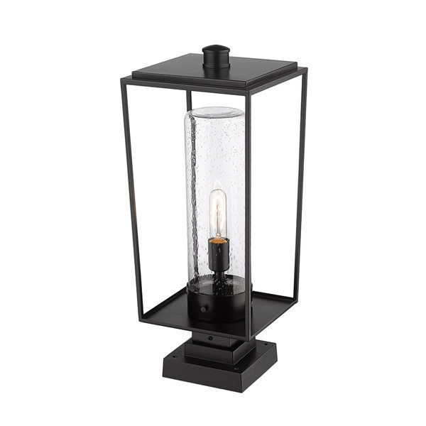Z-Lite Sheridan Black 100-Watt 24.75-in Transitional Post Light