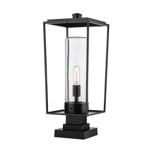 Z-Lite Sheridan Black 100-Watt 24.75-in Transitional Post Light