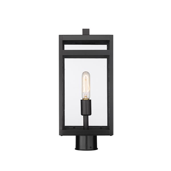 Z-Lite Nuri 100-Watt 17.75-in Black Transitional Post Light