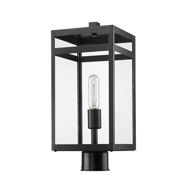 Z-Lite Nuri 100-Watt 17.75-in Black Transitional Post Light