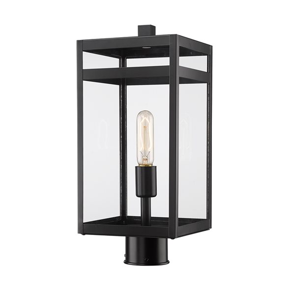 Z-Lite Nuri 100-Watt 17.75-in Black Transitional Post Light