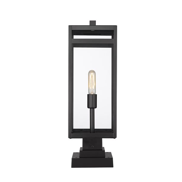 Z-Lite Nuri 100-Watt 23-in Black Transitional Post Light