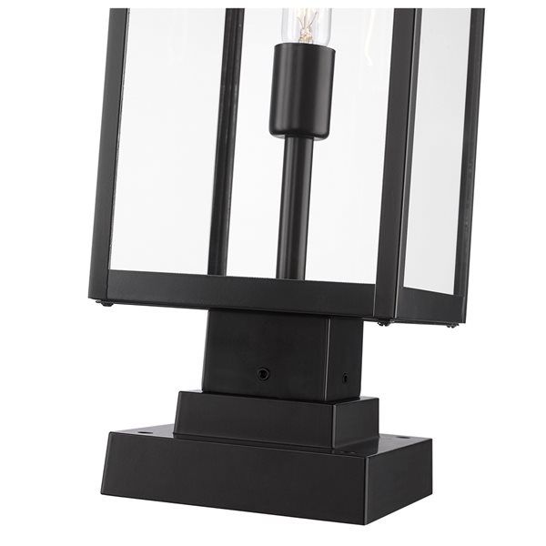 Z-Lite Nuri 100-Watt 23-in Black Transitional Post Light