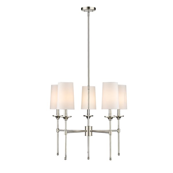 Z-Lite Emily 5-Light Polished Nickel Transitional Chandelier