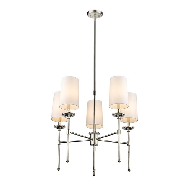 Z-Lite Emily 5-Light Polished Nickel Transitional Chandelier