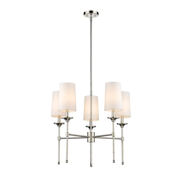 Z-Lite Emily 5-Light Polished Nickel Transitional Chandelier