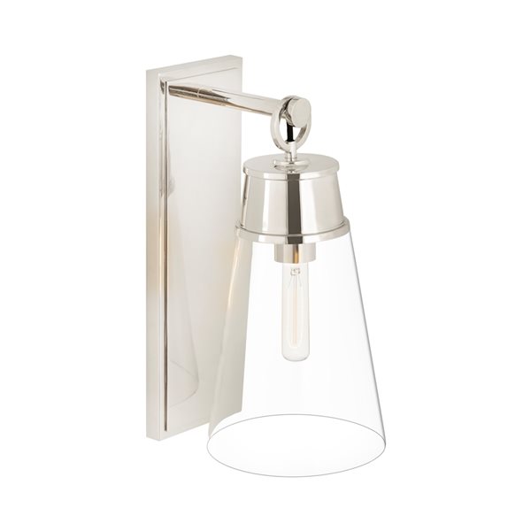 Z-Lite Wentworth 7.5-in W 1-Light Polished Nickel Transitional Wall Sconce