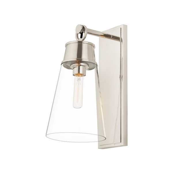 Z-Lite Wentworth 7.5-in W 1-Light Polished Nickel Transitional Wall Sconce