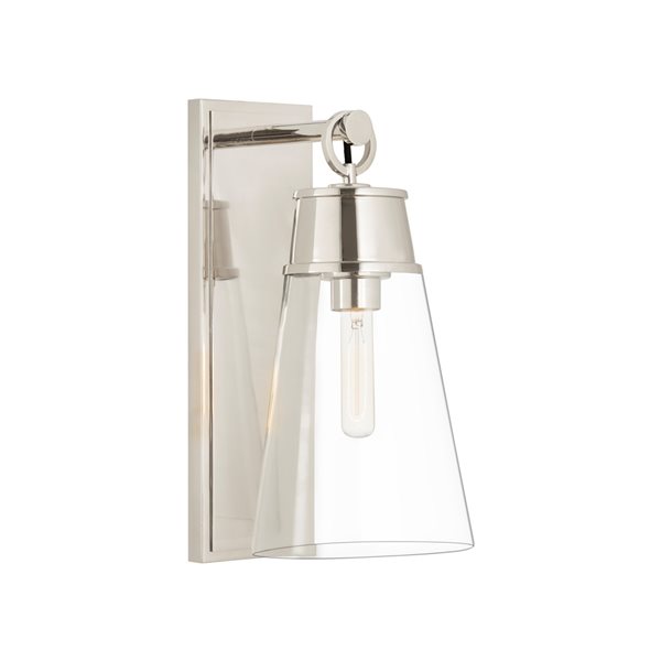 Z-Lite Wentworth 7.5-in W 1-Light Polished Nickel Transitional Wall Sconce