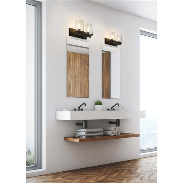 Z-Lite Callista 2-Light Black Transitional Vanity Light