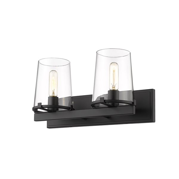Z-Lite Callista 2-Light Black Transitional Vanity Light