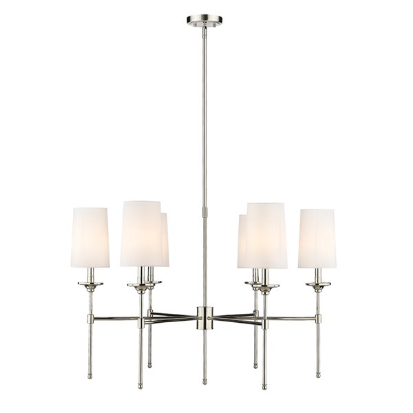 Z-Lite Emily 6-Light Polished Nickel Transitional Chandelier