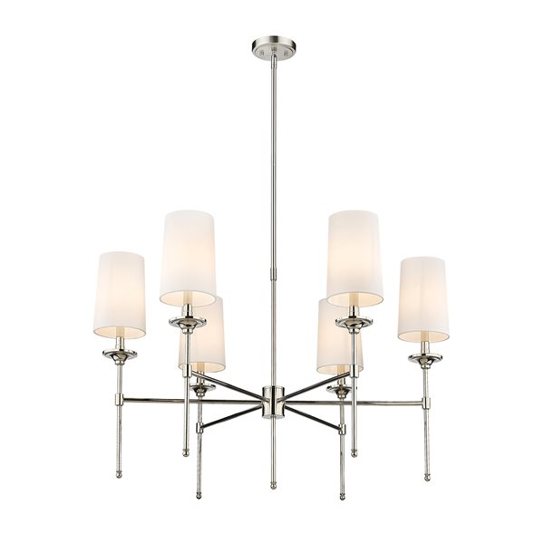 Z-Lite Emily 6-Light Polished Nickel Transitional Chandelier