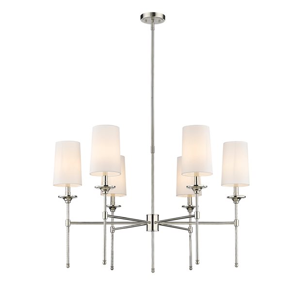 Z-Lite Emily 6-Light Polished Nickel Transitional Chandelier