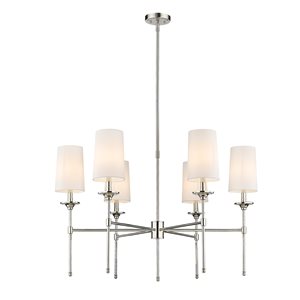 Z-Lite Emily 6-Light Polished Nickel Transitional Chandelier