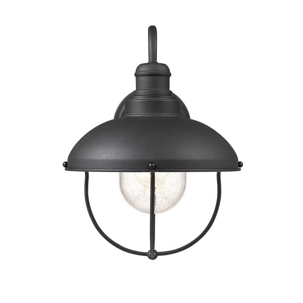 Z-Lite Ansel 14-in H Black Hardwired Medium Base (E-26) Outdoor Wall Light