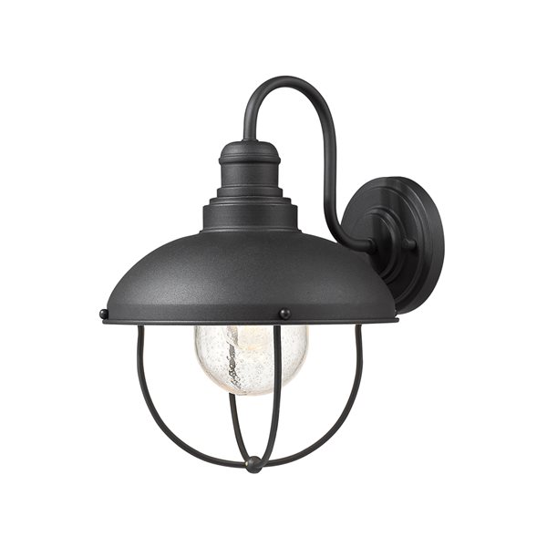 Z-Lite Ansel 14-in H Black Hardwired Medium Base (E-26) Outdoor Wall Light