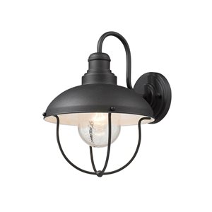 Z-Lite Ansel 14-in H Black Hardwired Medium Base (E-26) Outdoor Wall Light