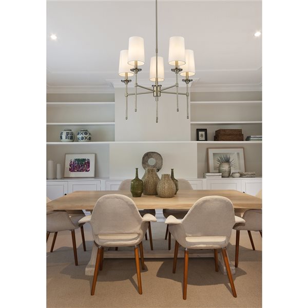 Z-Lite Emily 5-Light Brushed Nickel Transitional Chandelier