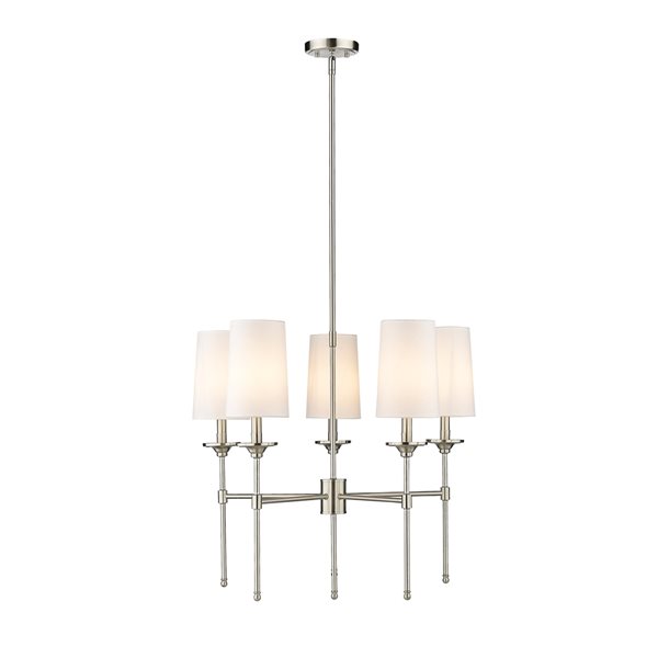 Z-Lite Emily 5-Light Brushed Nickel Transitional Chandelier