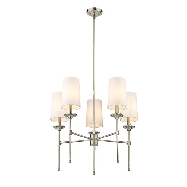 Z-Lite Emily 5-Light Brushed Nickel Transitional Chandelier