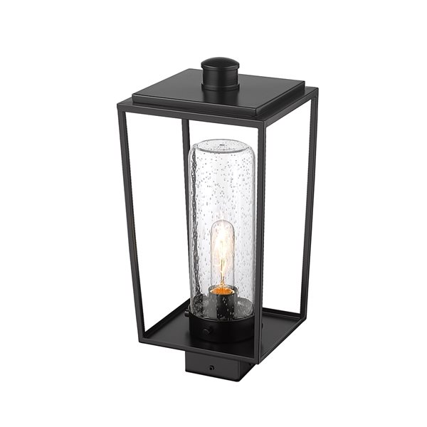 Z-Lite Sheridan Black 100-Watt 17.25-in Transitional Post Light