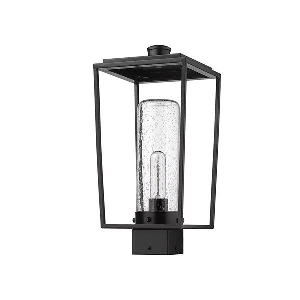 Z-Lite Sheridan Black 100-Watt 17.25-in Transitional Post Light