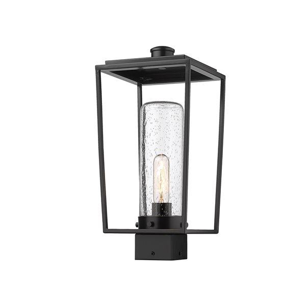 Z-Lite Sheridan Black 100-Watt 17.25-in Transitional Post Light