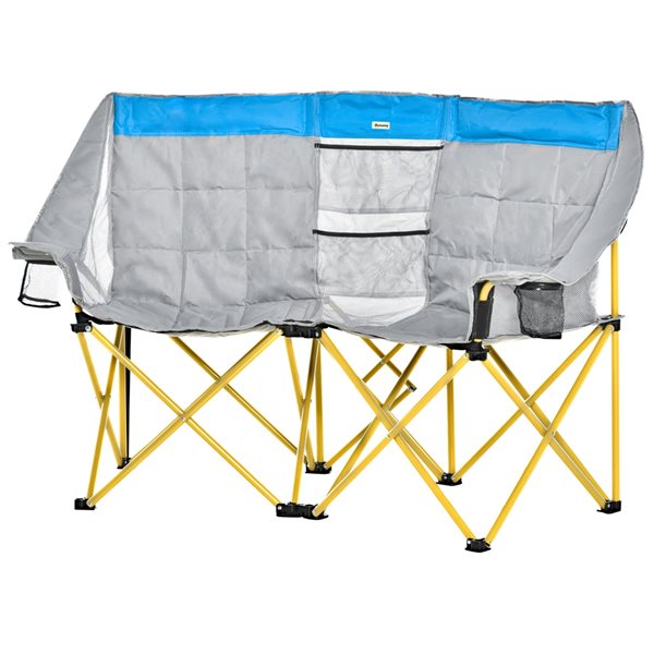 Outsunny Grey/Blue Folding Camping Chair
