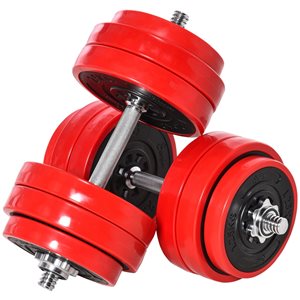 Soozier 66-lb Red Adjustable Dumbbell Set - 12-Piece