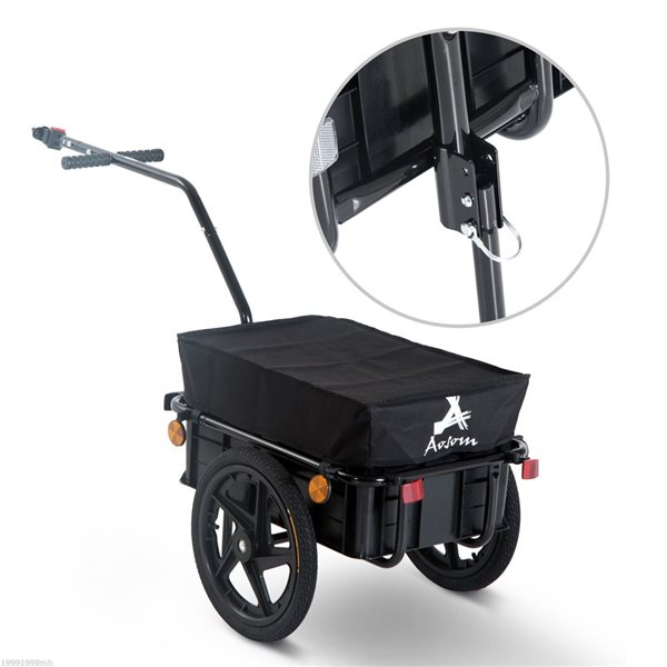 Aosom Steel Bicycle Trailer with Black Cover