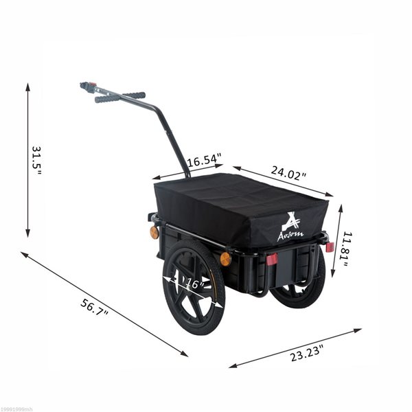 Aosom Steel Bicycle Trailer with Black Cover