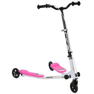 HomCom 3-Wheel Black/Pink Steel Foldable Height Adjustable Kids Scooter