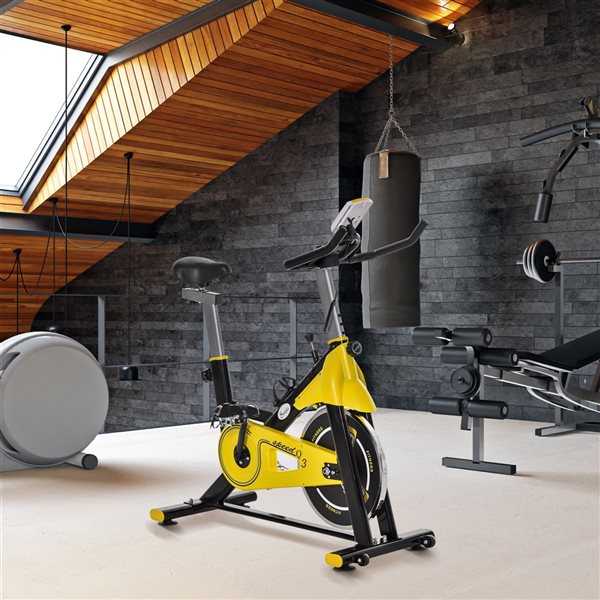Soozier Yellow Indoor Cycling Bike