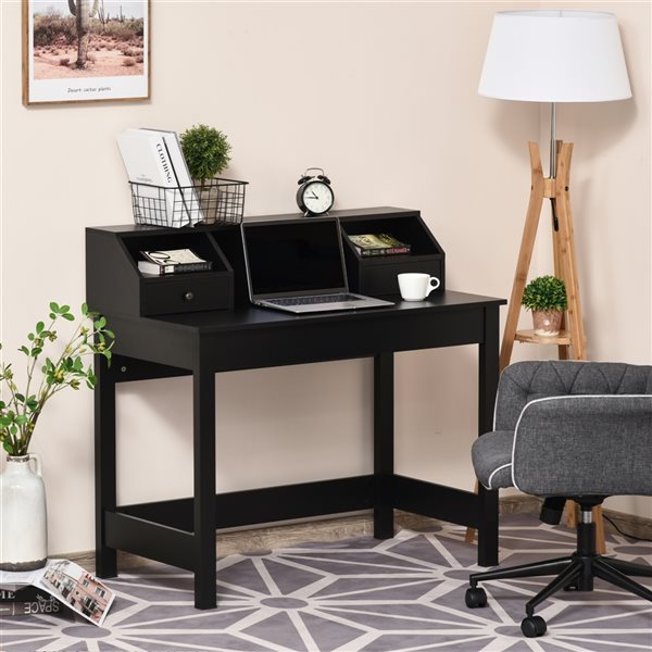 HomCom 41.25-in Black Modern/Contemporary Writing Desk