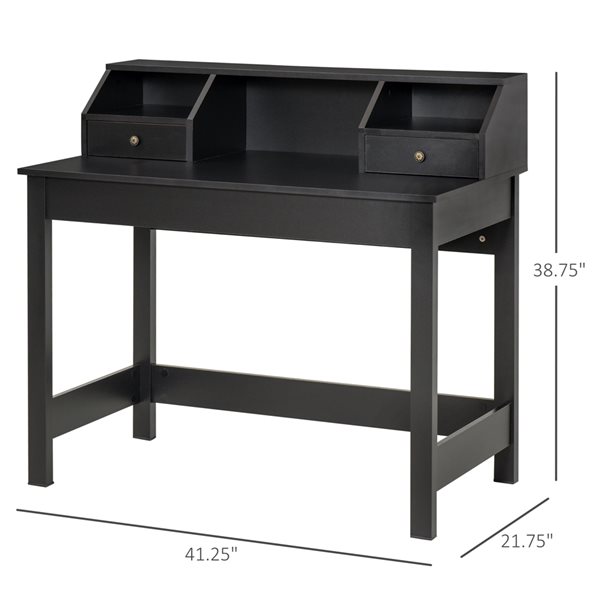 HomCom 41.25-in Black Modern/Contemporary Writing Desk