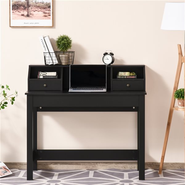 HomCom 41.25-in Black Modern/Contemporary Writing Desk