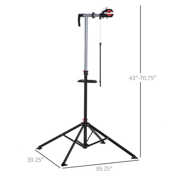 Support à 1 vélo ajustable par HomCom avec plateau à outils