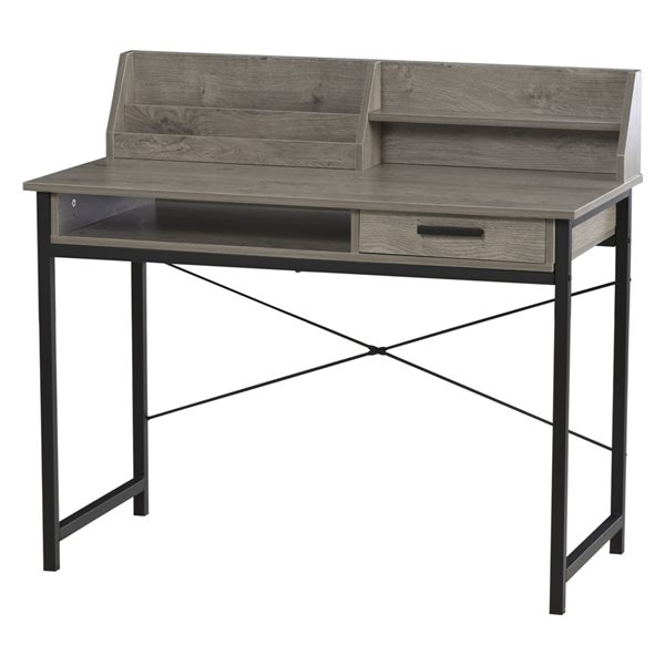 HomCom 29.5-in Grey and Black Modern/Contemporary Writing Desk