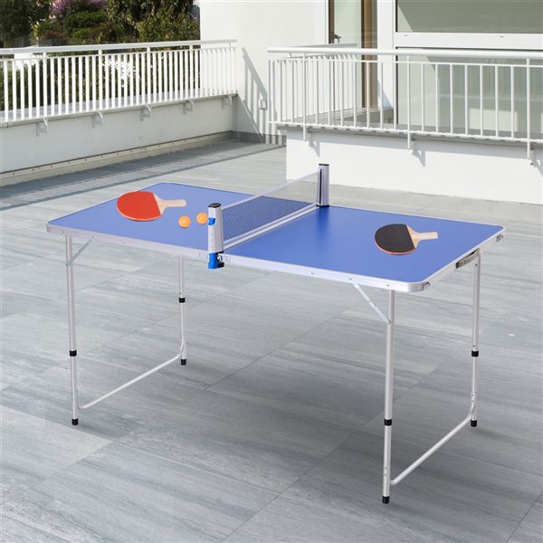 Outsunny 63-in Indoor/Outdoor Freestanding Ping Pong Table