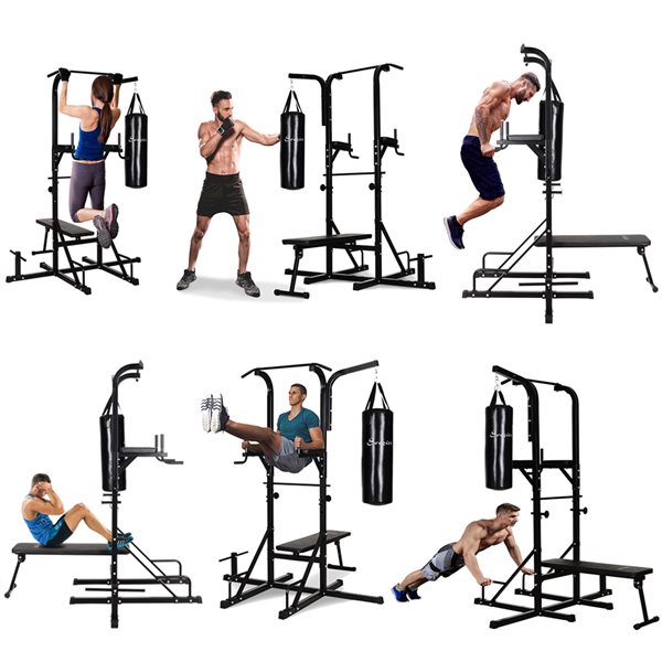 Soozier Home Gym Machine, Multifunction Gym Equipment with 99lbs