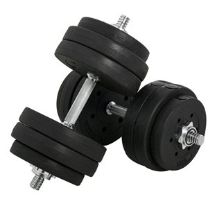 Soozier 66-lb Black Adjustable Dumbbell Set - 12-Piece
