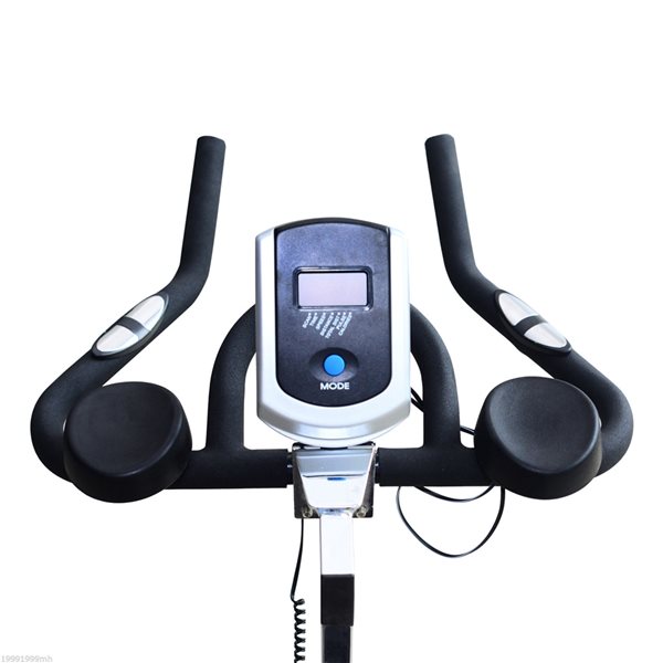 Soozier Black and Red Indoor Cycling Bike with LCD Screen