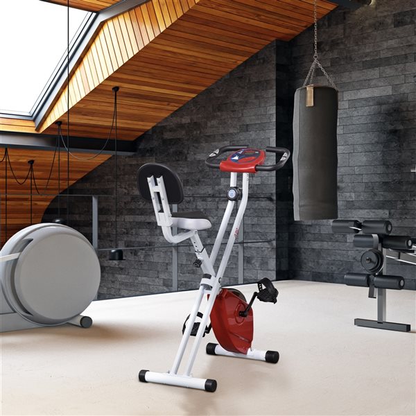 Soozier Foldable Red Upright Exercise Bike