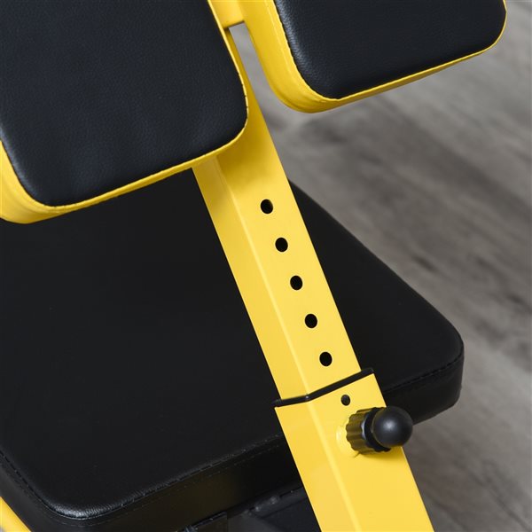 Soozier Black/Yellow Steel Adjustable Weight Bench