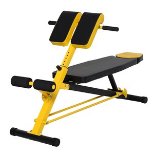 Soozier Black/Yellow Steel Adjustable Weight Bench