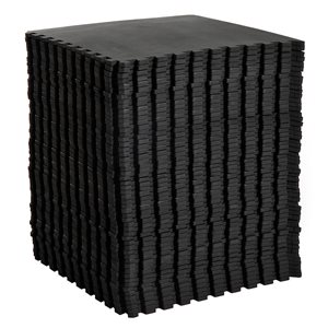 Tapis en mousse HomCom noir emboîtable de 0,4 po x 24,4 po x 24,4 po, paquet de 54