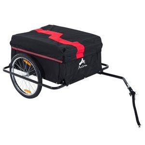 Aosom Steel Bicycle Trailer with Black and Red Cover